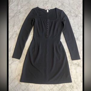 HM Black long sleeve mini dress